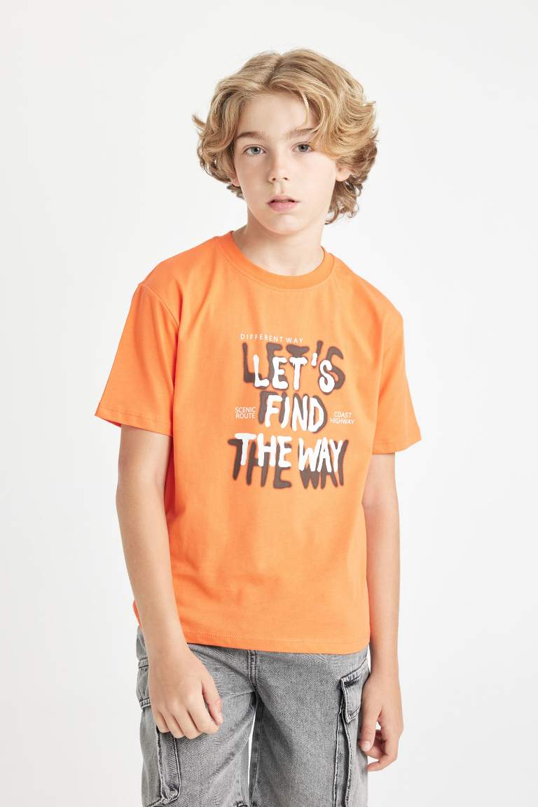 Boy Crew Neck Printed Short Sleeve T-Shirt