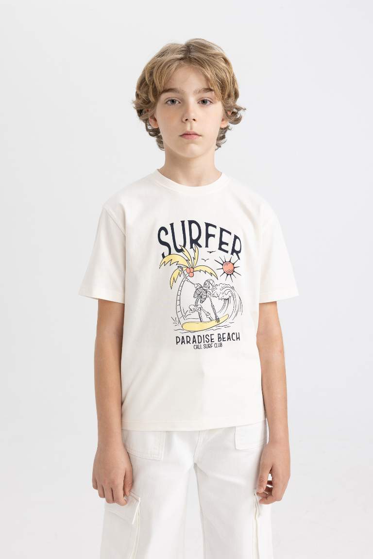 Boy New Regular Fit Crew Neck Printed T-Shirt