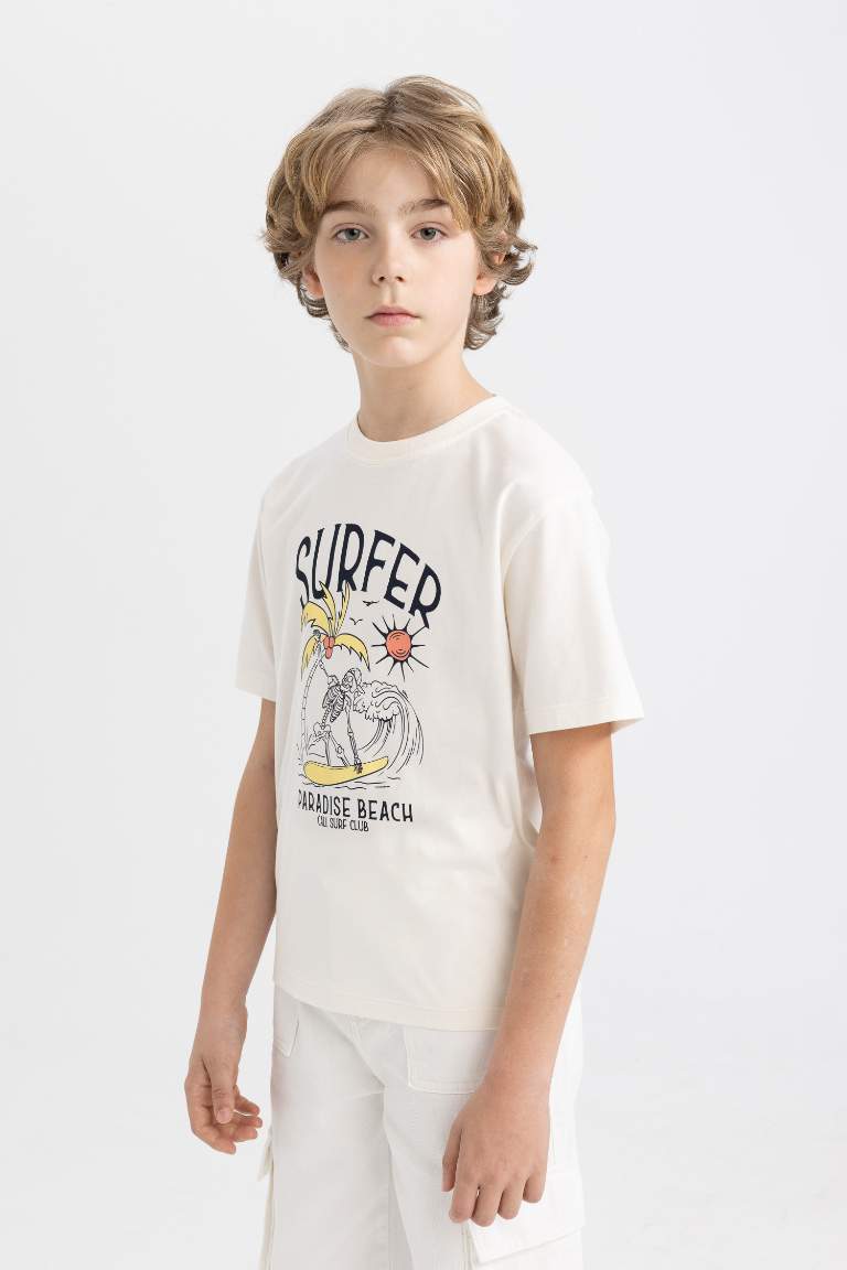 Boy New Regular Fit Crew Neck Printed T-Shirt