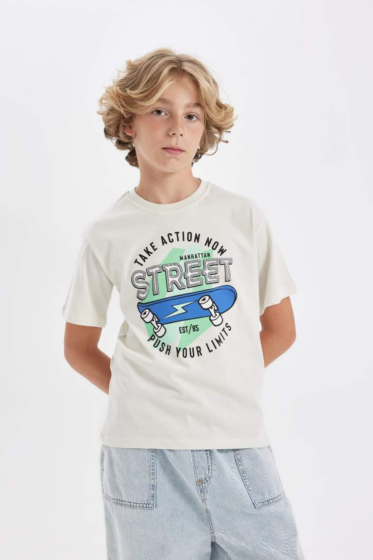 Boy Crew Neck Printed Short Sleeve T-Shirt