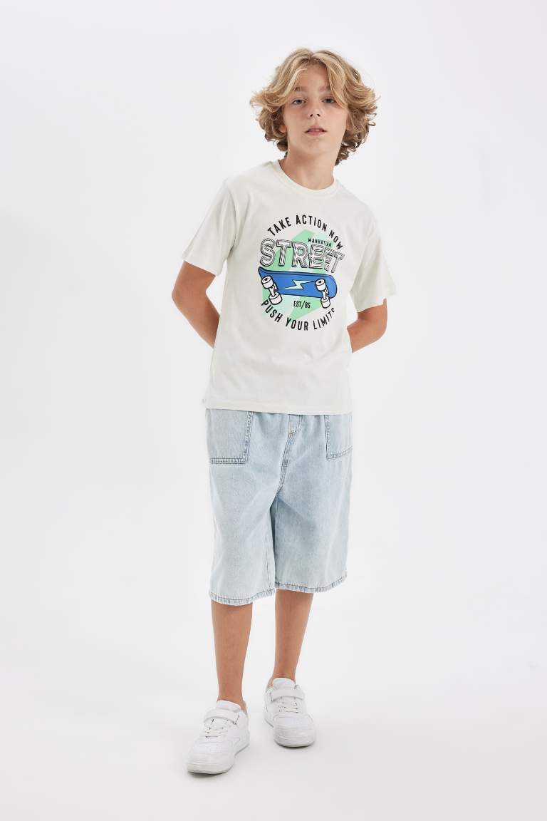 Boy Crew Neck Printed Short Sleeve T-Shirt