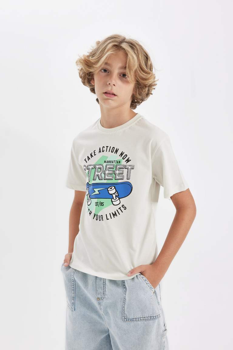 Boy Crew Neck Printed Short Sleeve T-Shirt