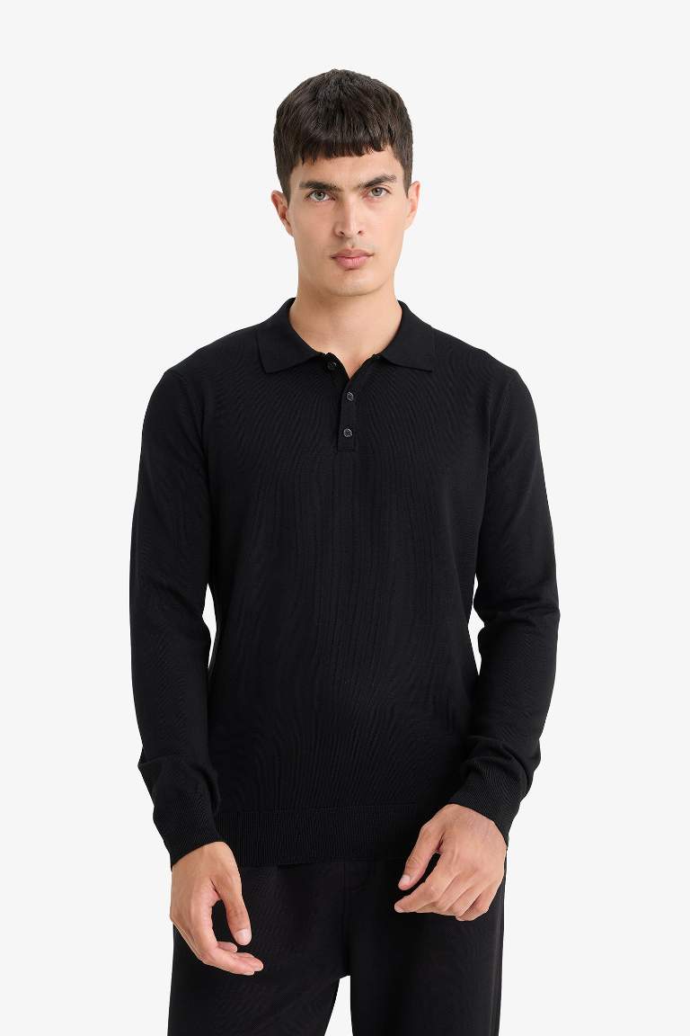 Standart Fit Polo Yaka Triko Kazak