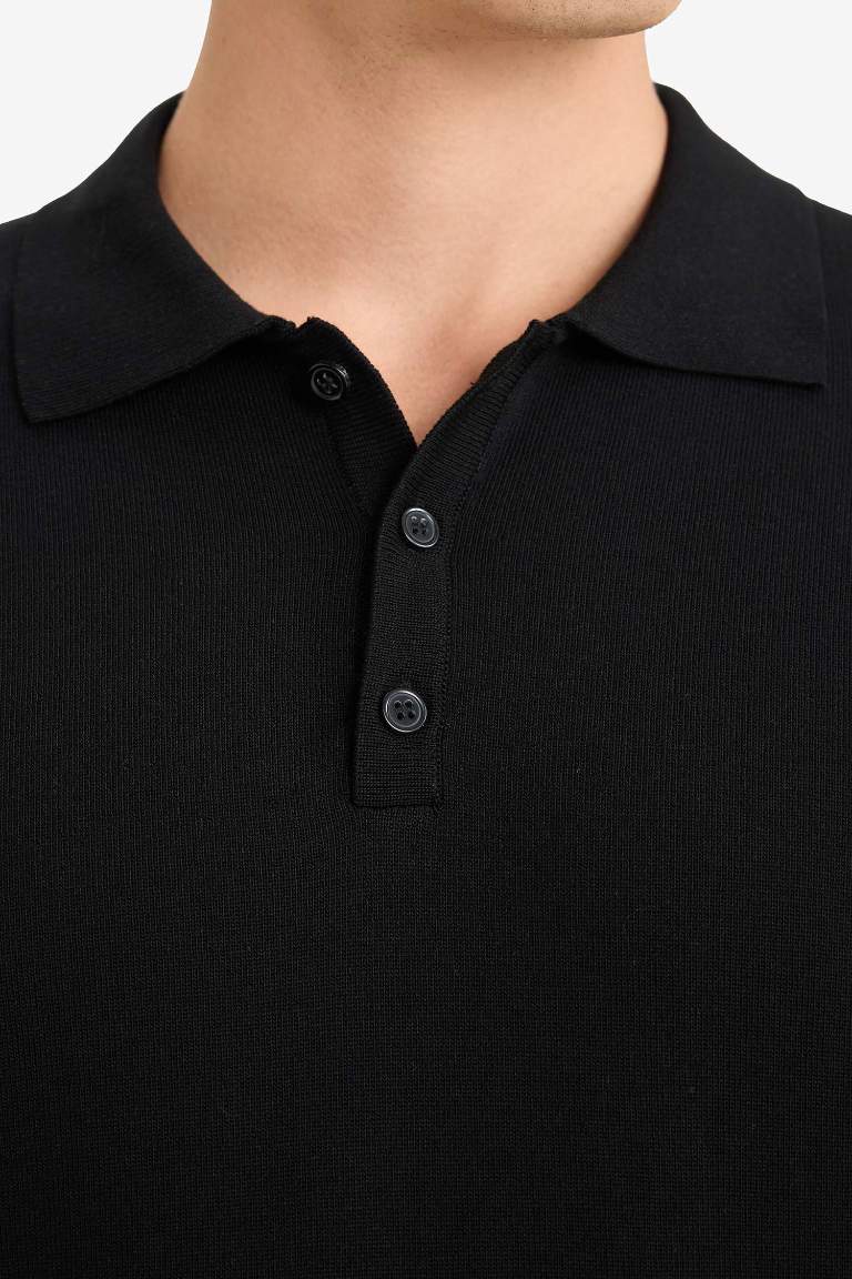 Standart Fit Polo Yaka Triko Kazak