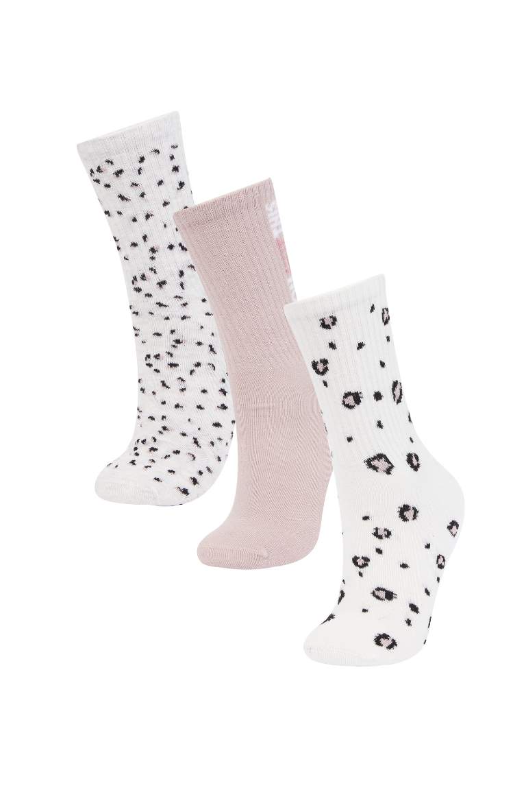 Lot de 3 paires de chaussettes longues en coton pour femme