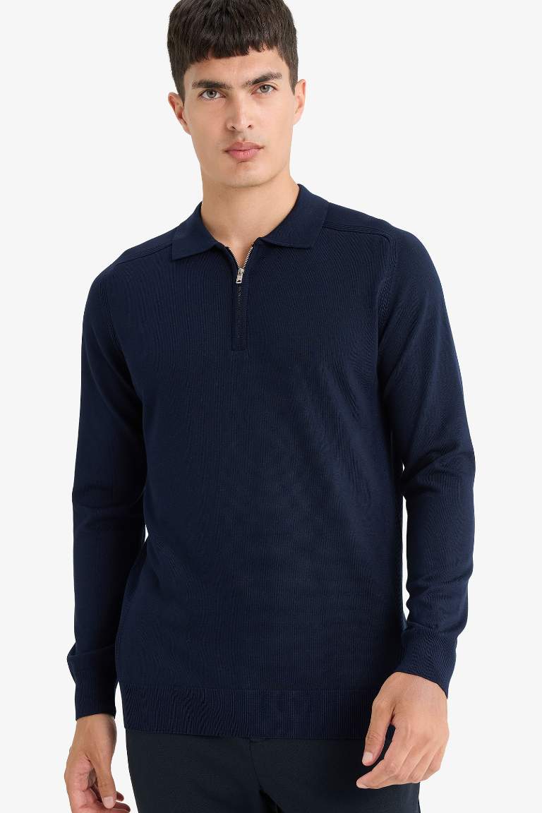 Standart Fit Polo Yaka Triko Kazak
