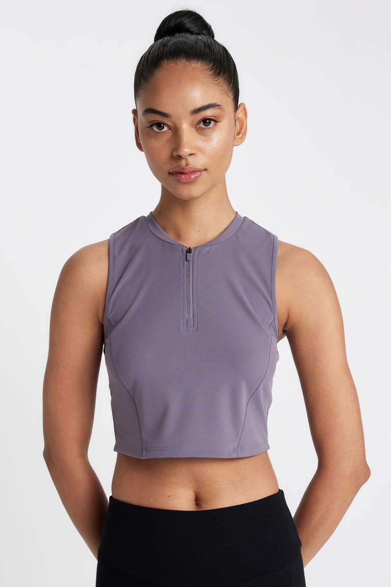 DeFactoFit Crew Neck Sports Crop Top