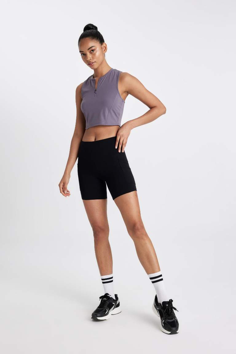 DeFactoFit Crew Neck Sports Crop Top