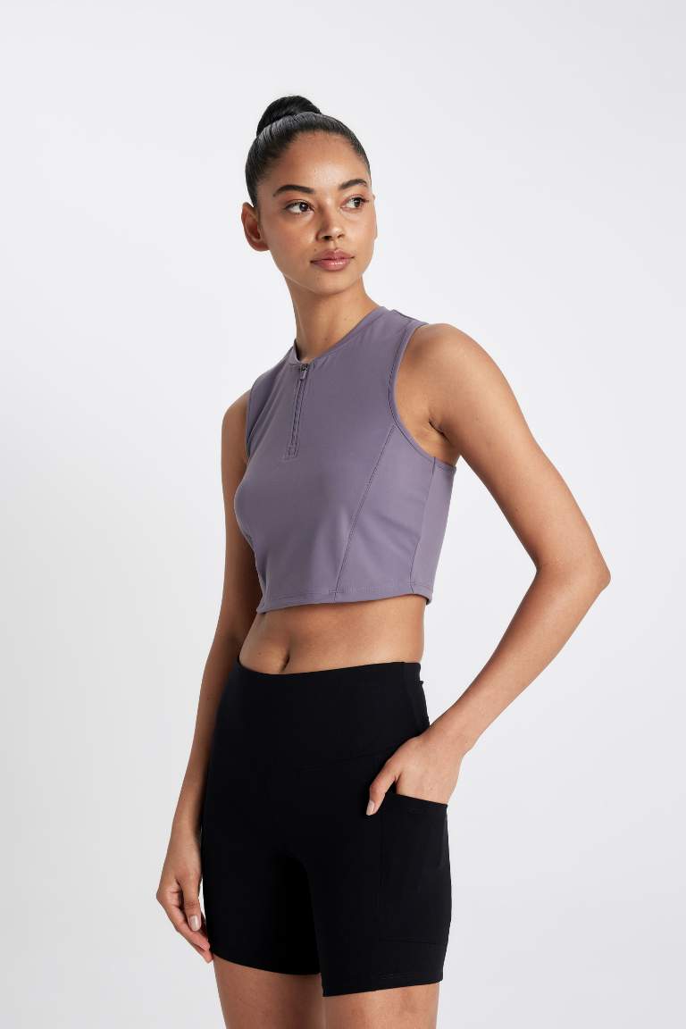 DeFactoFit Crew Neck Sports Crop Top