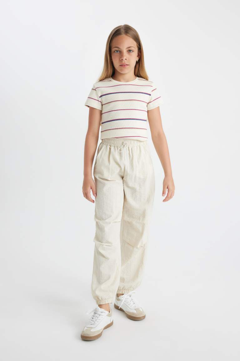 Pantalon de Jogging Parachute à taille élastique et poches pour Fille