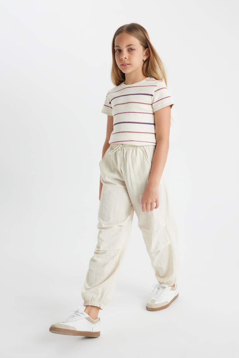 Pantalon de Jogging Parachute à taille élastique et poches pour Fille