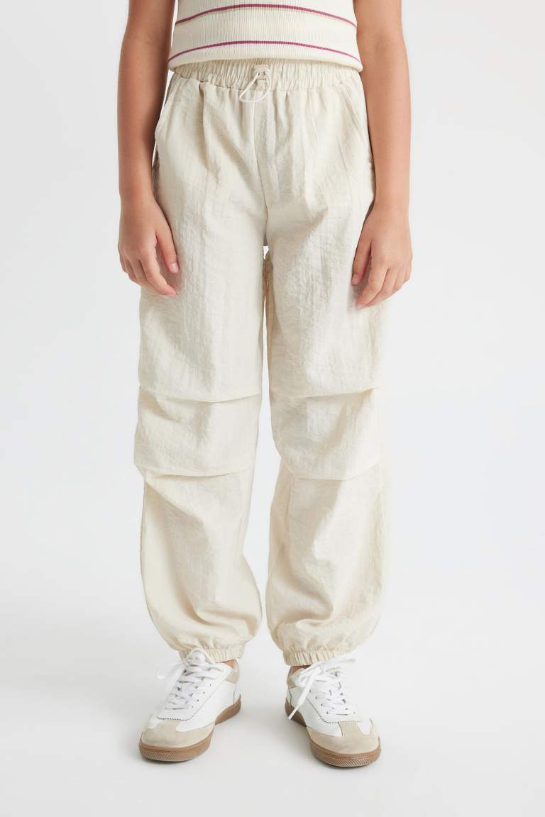 Pantalon de Jogging Parachute à taille élastique et poches pour Fille