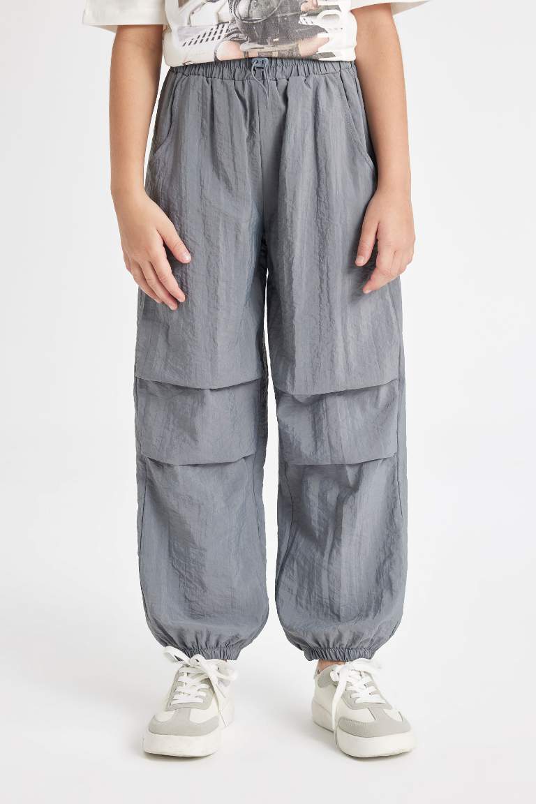 Pantalon de Jogging Parachute à taille élastique et poches pour Fille