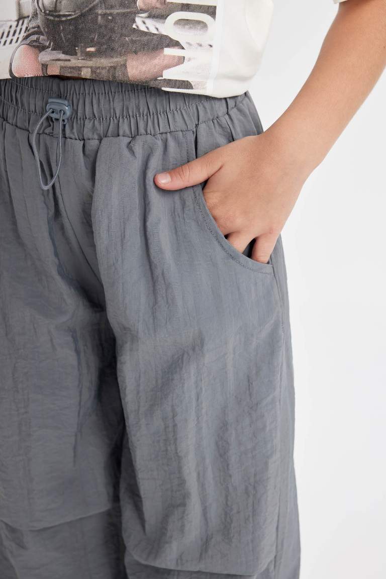 Pantalon de Jogging Parachute à taille élastique et poches pour Fille