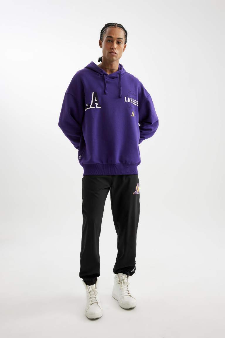 DeFactoFit NBA Los Angeles Lakers Oversize Fit Thick Sweatshirt