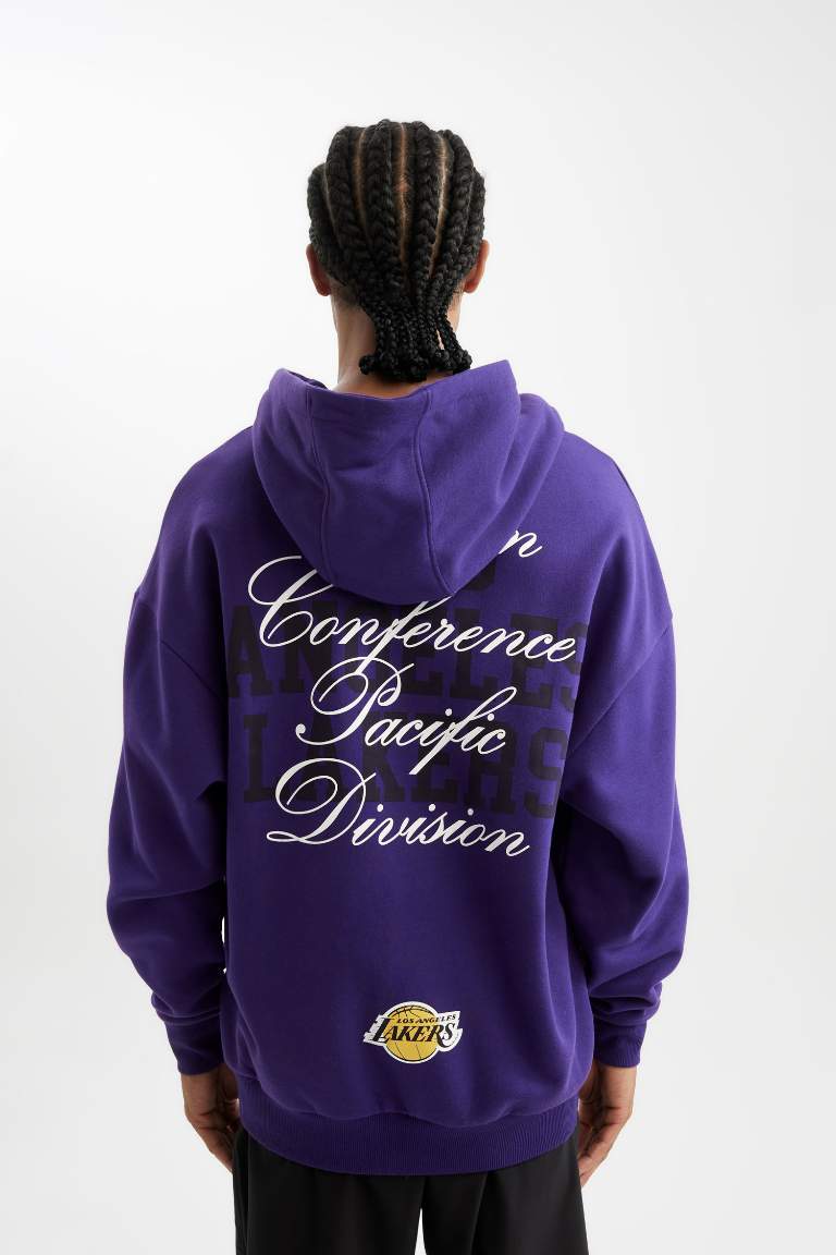 DeFactoFit NBA Los Angeles Lakers Oversize Fit Thick Sweatshirt