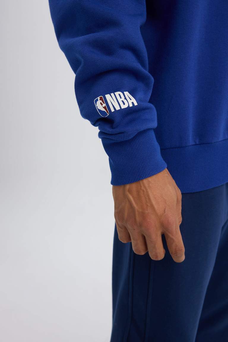 DeFactoFit NBA Miami Heat Oversize Geniş Kalıp Kapüşonlu Kalın Sweatshirt