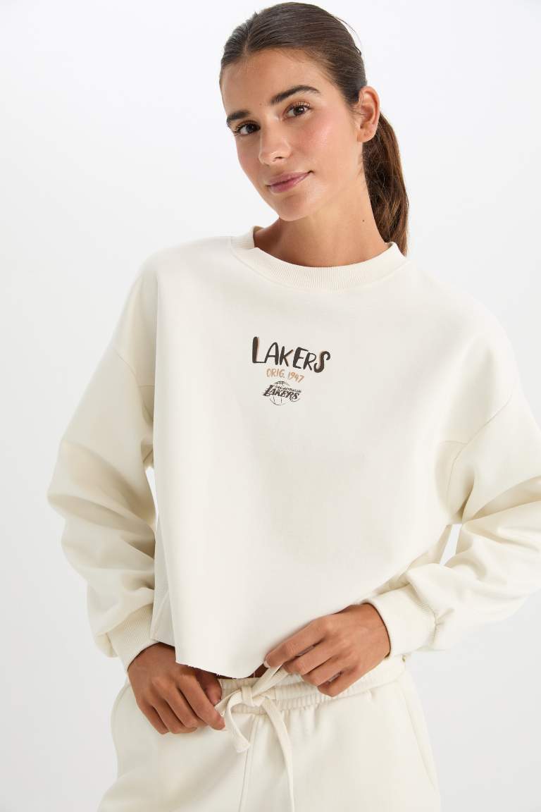 DeFactoFit NBA Los Angeles Lakers Crew Neck Sweatshirt