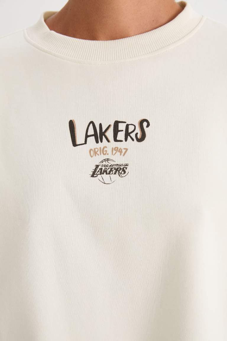 DeFactoFit NBA Los Angeles Lakers Crew Neck Sweatshirt