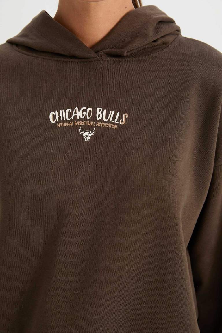 Sweat à capuche NBA Chicago Bulls en tissu épais de DeFactoFit