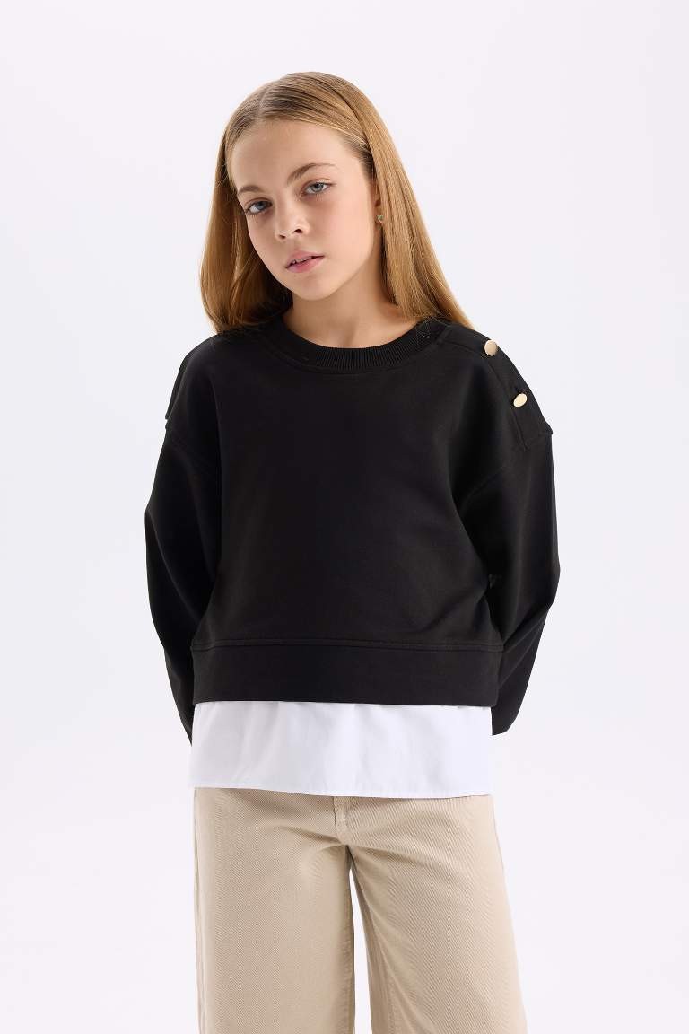 Girl Relax Fit Sweatshirt Fabric Sweatshirt