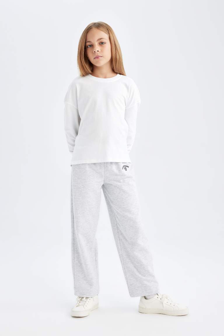 Girl Carrot Fit Printed Sweatpants