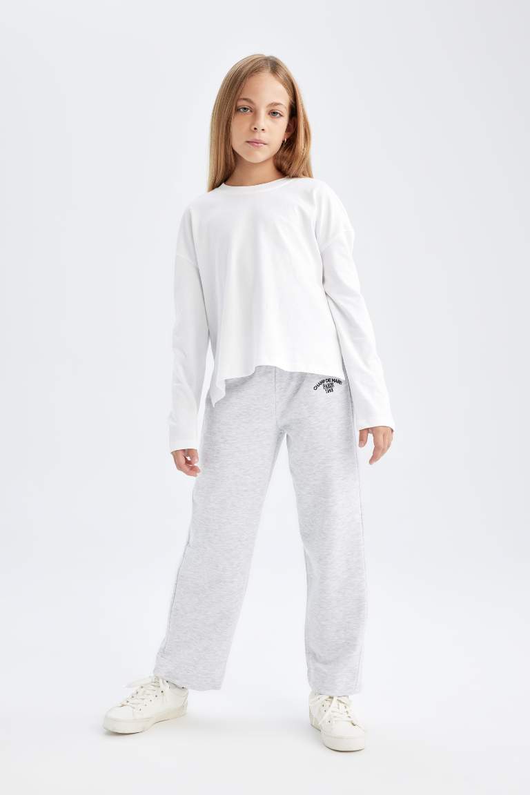 Girl Carrot Fit Printed Sweatpants