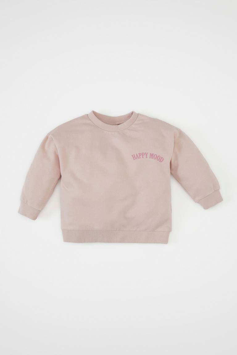 Baby Girl Crew Neck Printed Sweatshirt