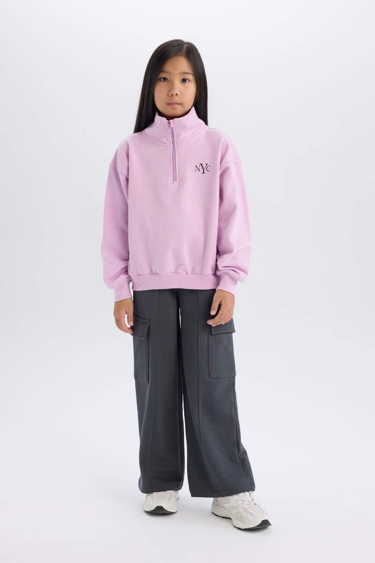 Girl Wide Leg Cargo Sweatpants