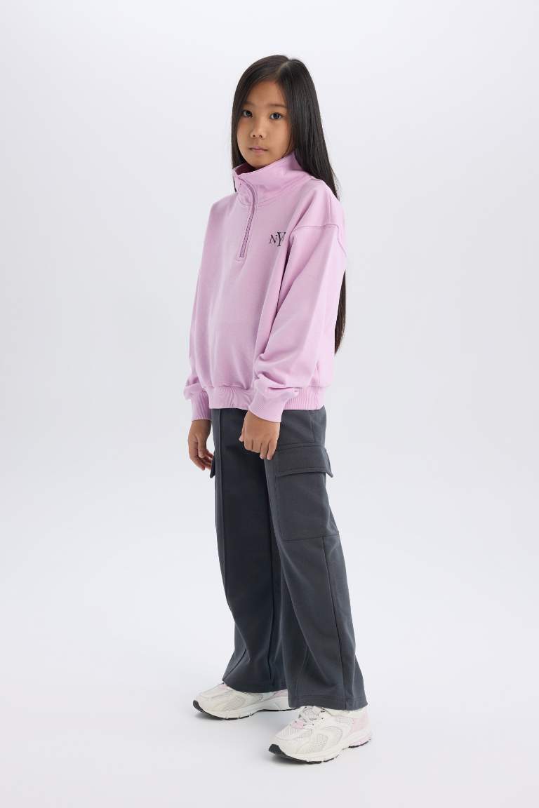 Girl Wide Leg Cargo Sweatpants