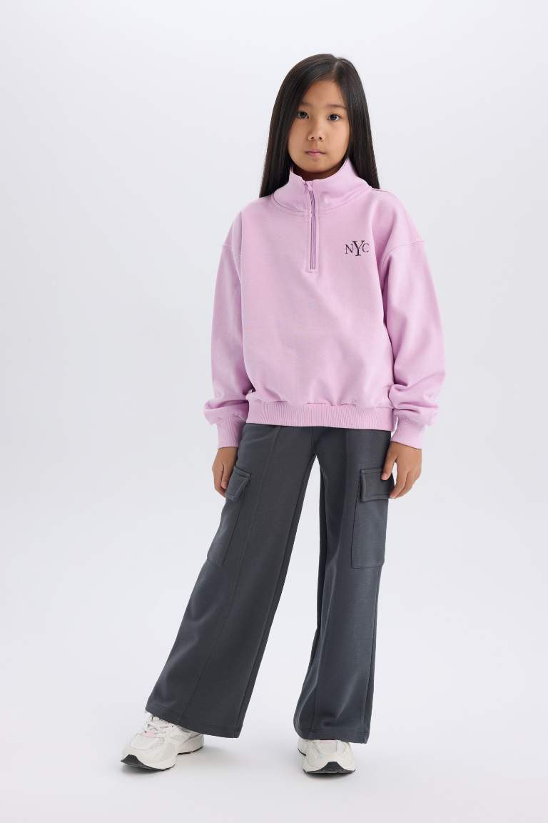 Girl Wide Leg Cargo Sweatpants