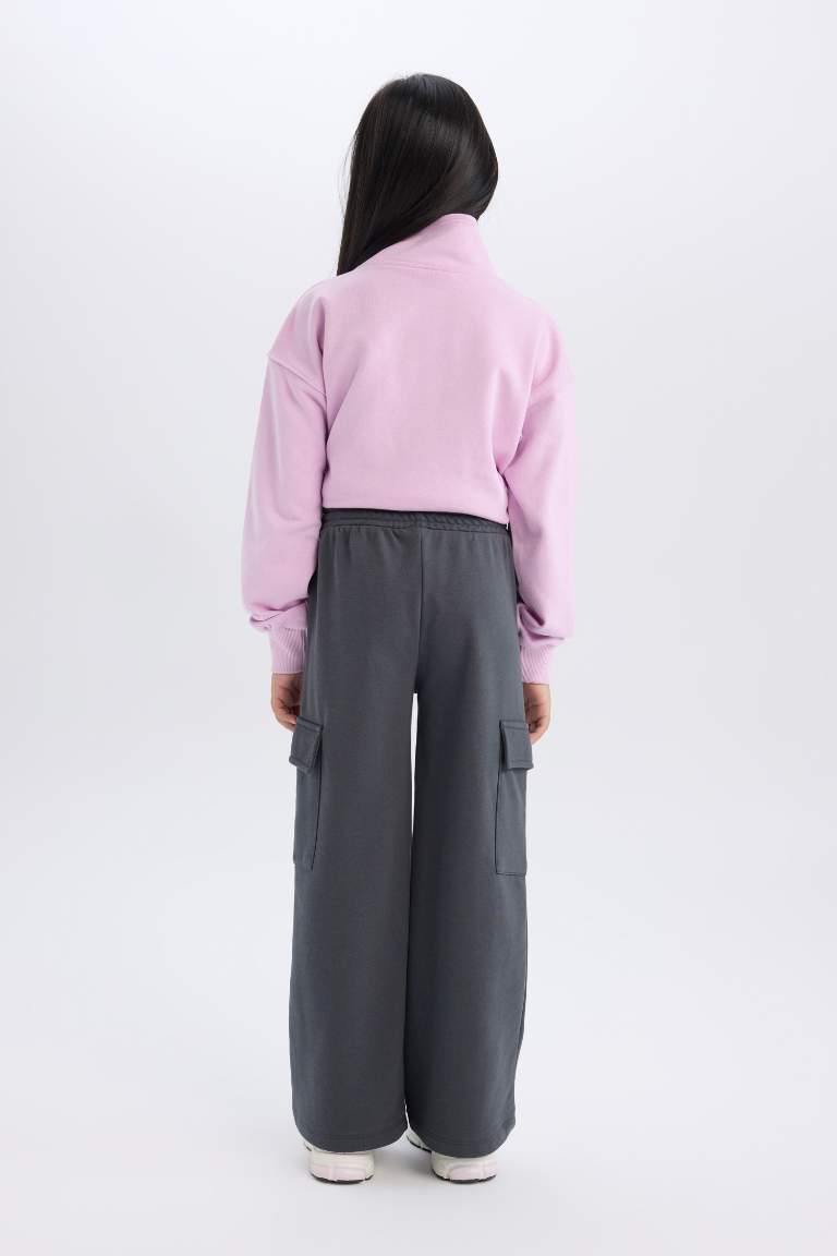 Girl Wide Leg Cargo Sweatpants