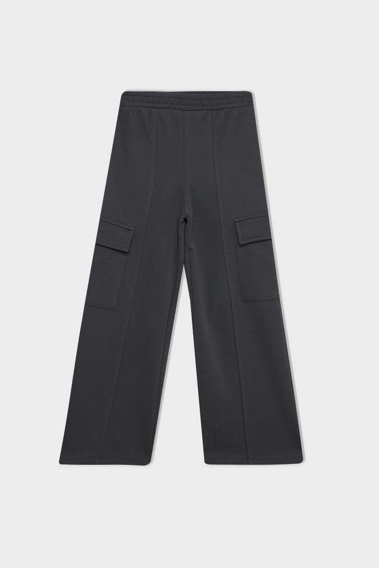 Girl Wide Leg Cargo Sweatpants