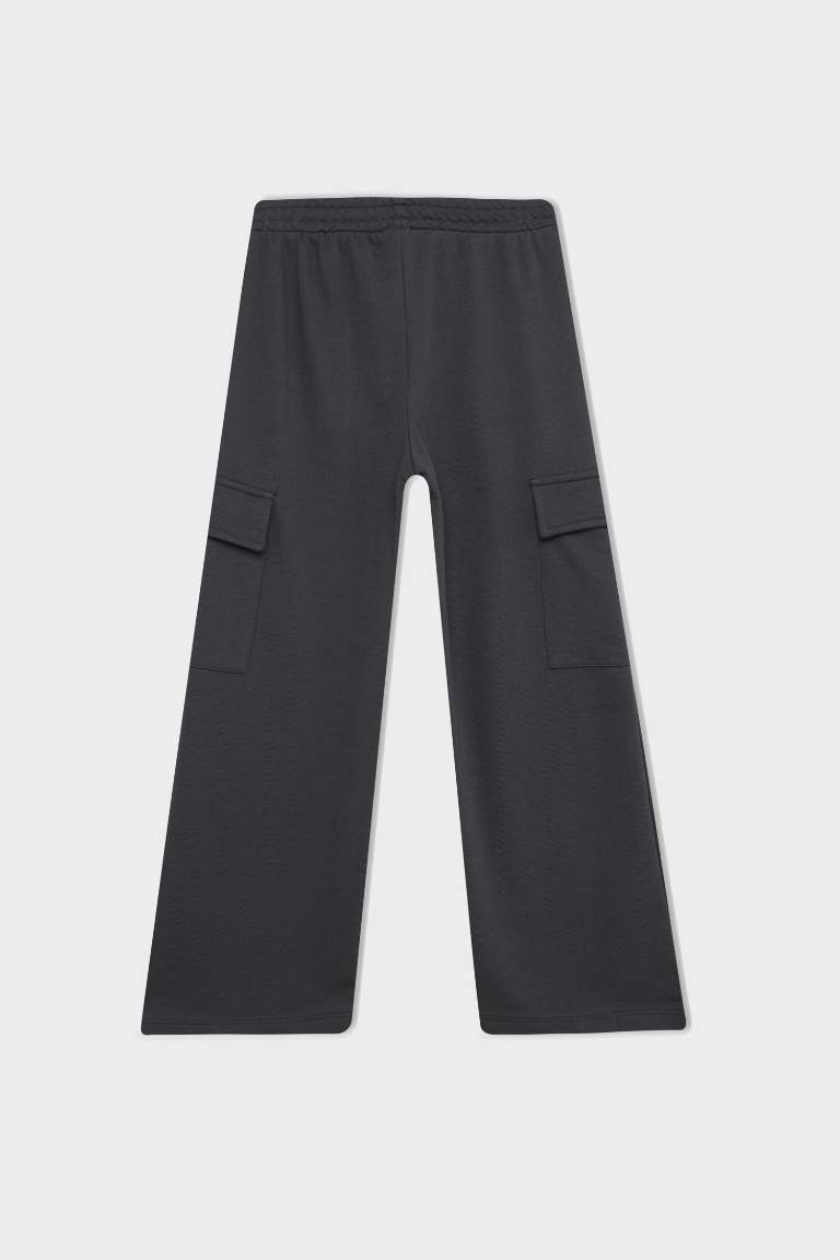 Girl Wide Leg Cargo Sweatpants