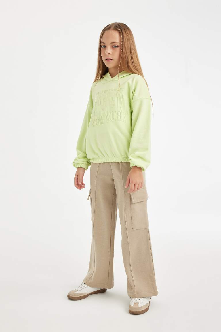 Girl Wide Leg Cargo Sweatpants