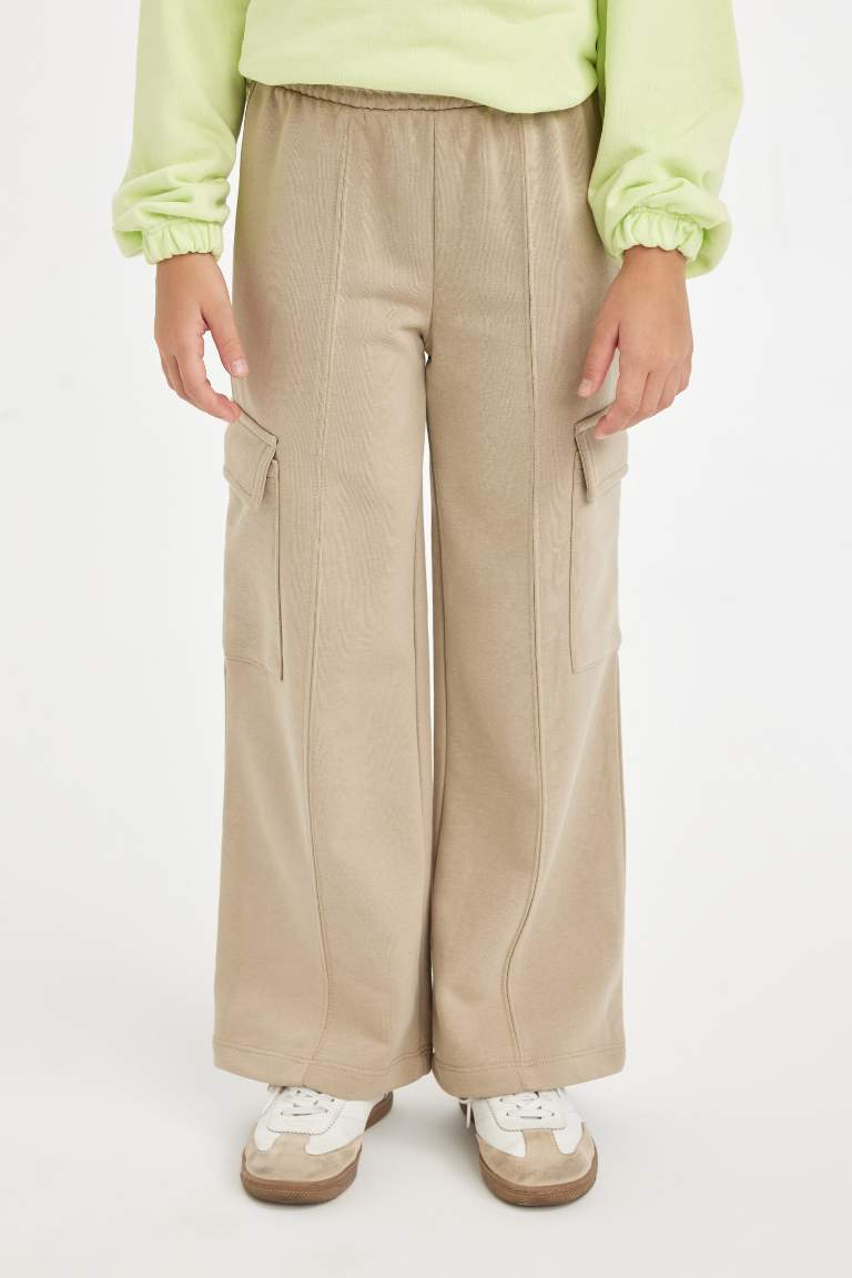 Girl Wide Leg Cargo Sweatpants