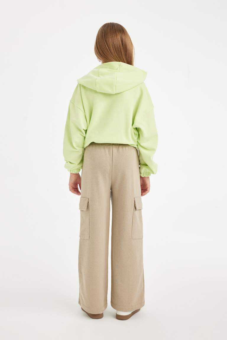 Girl Wide Leg Cargo Sweatpants