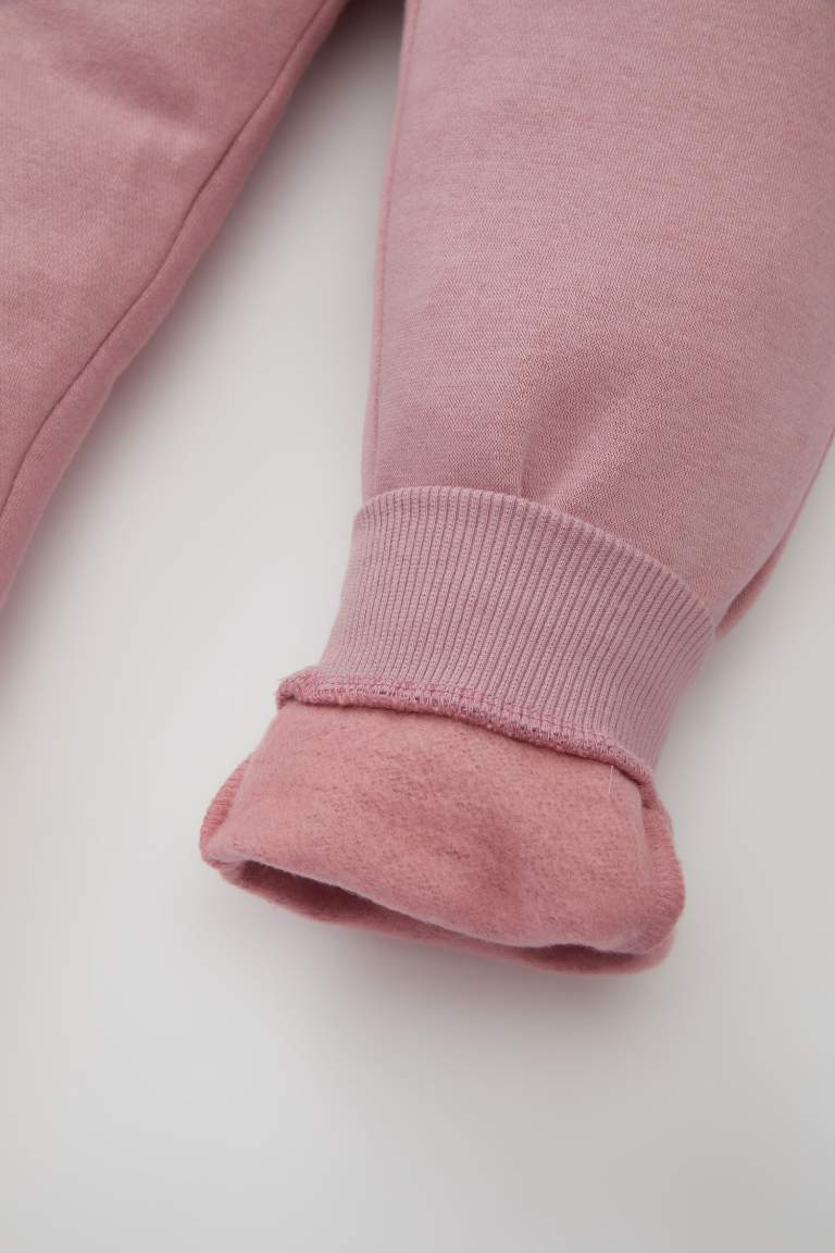 Kız Bebek Beli Lastikli Basic Düz Eşofman Altı