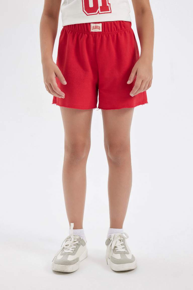 Girl Woven Labeled Shorts