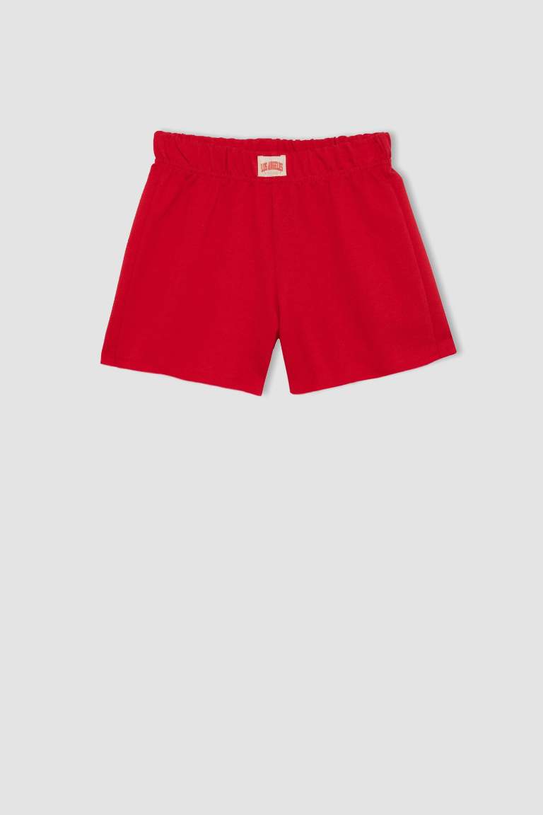 Girl Woven Labeled Shorts