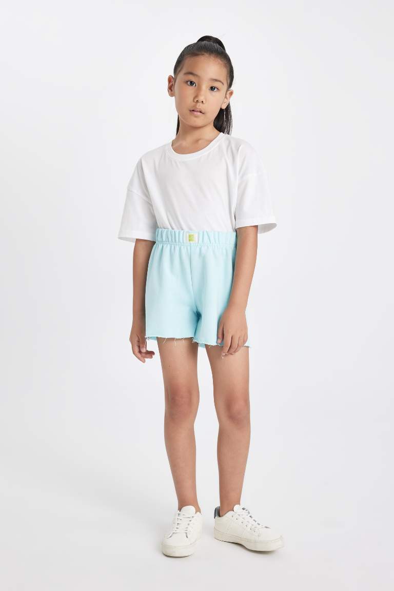 Girl Woven Labeled Shorts