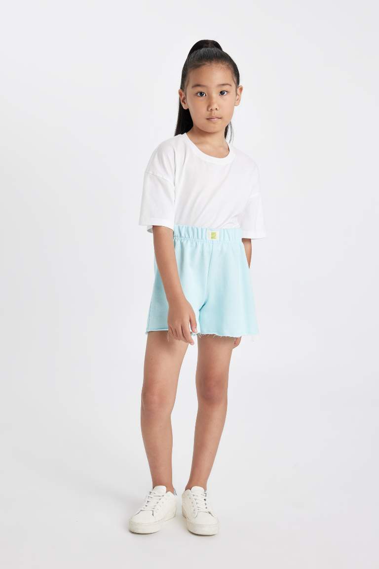 Girl Woven Labeled Shorts