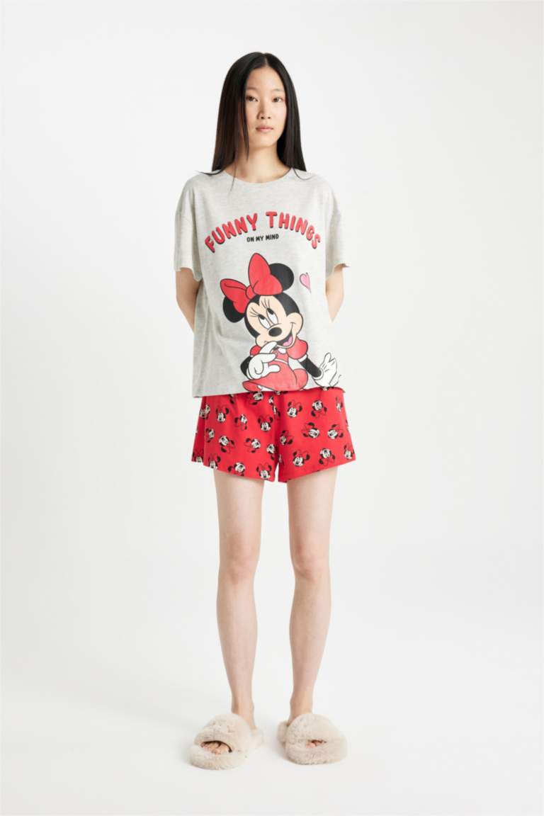 Disney Mickey & Minnie Regular Fit Kısa Kollu 2'li Takım Fall in Love