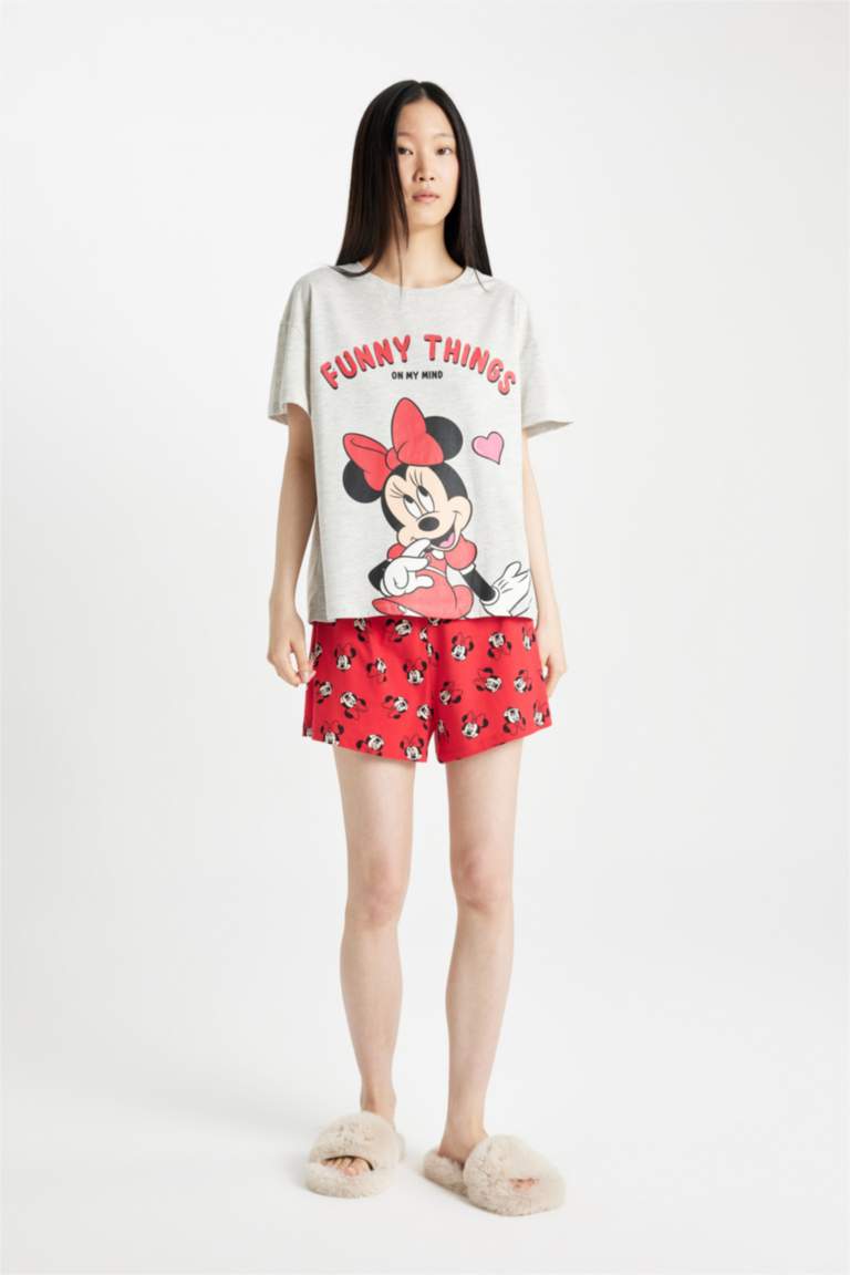 Disney Mickey & Minnie Regular Fit Kısa Kollu 2'li Takım Fall in Love