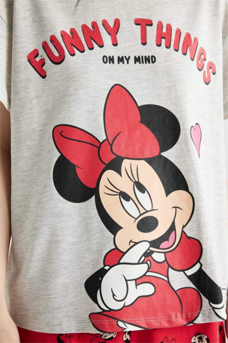 Disney Mickey & Minnie Regular Fit Kısa Kollu 2'li Takım Fall in Love