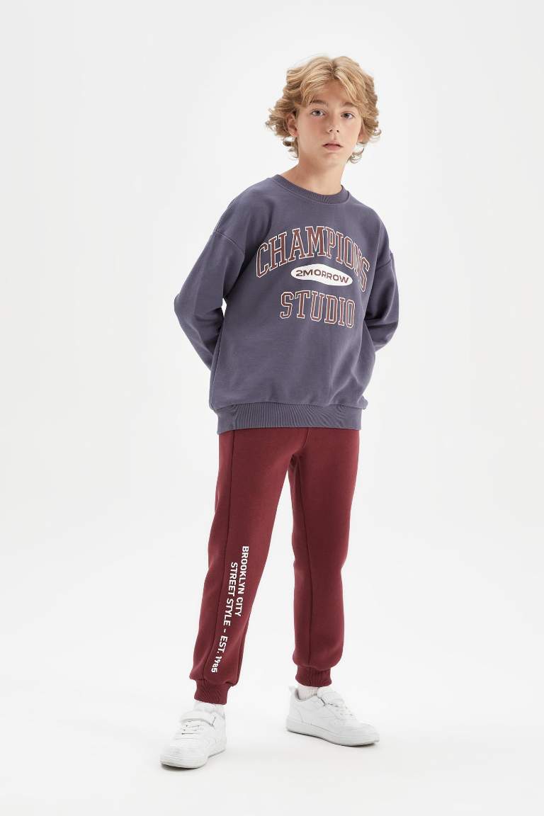 Boy Oversize Fit Printed School Sweatshirt