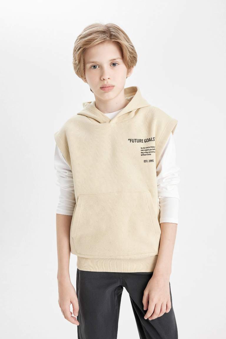 Boy Printed Hooded Vest