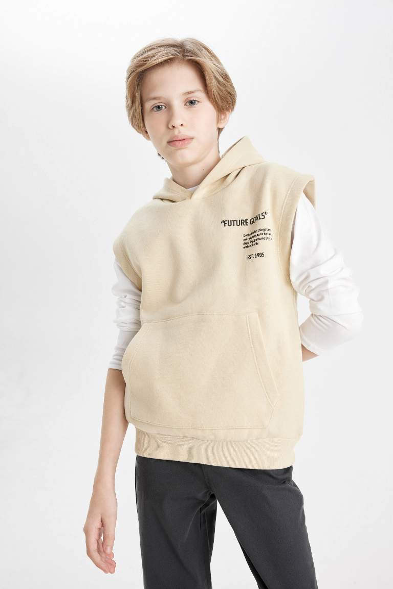 Boy Printed Hooded Vest