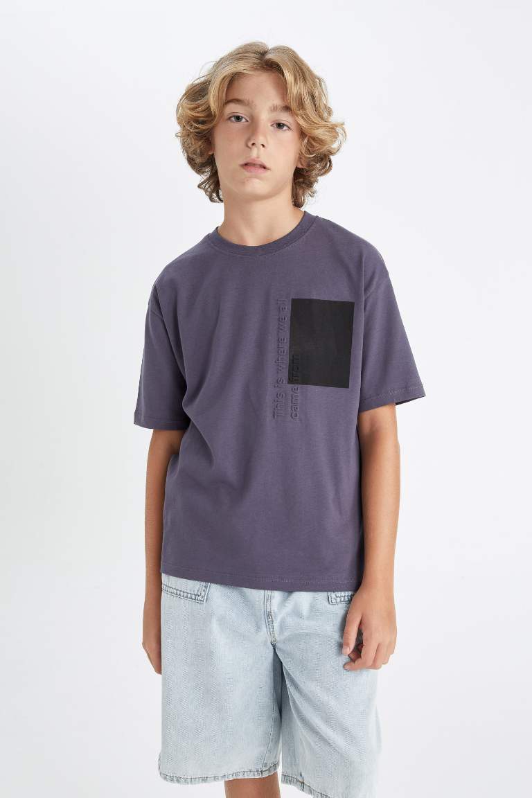 Boy Oversize Fit Crew Neck Printed T-Shirt