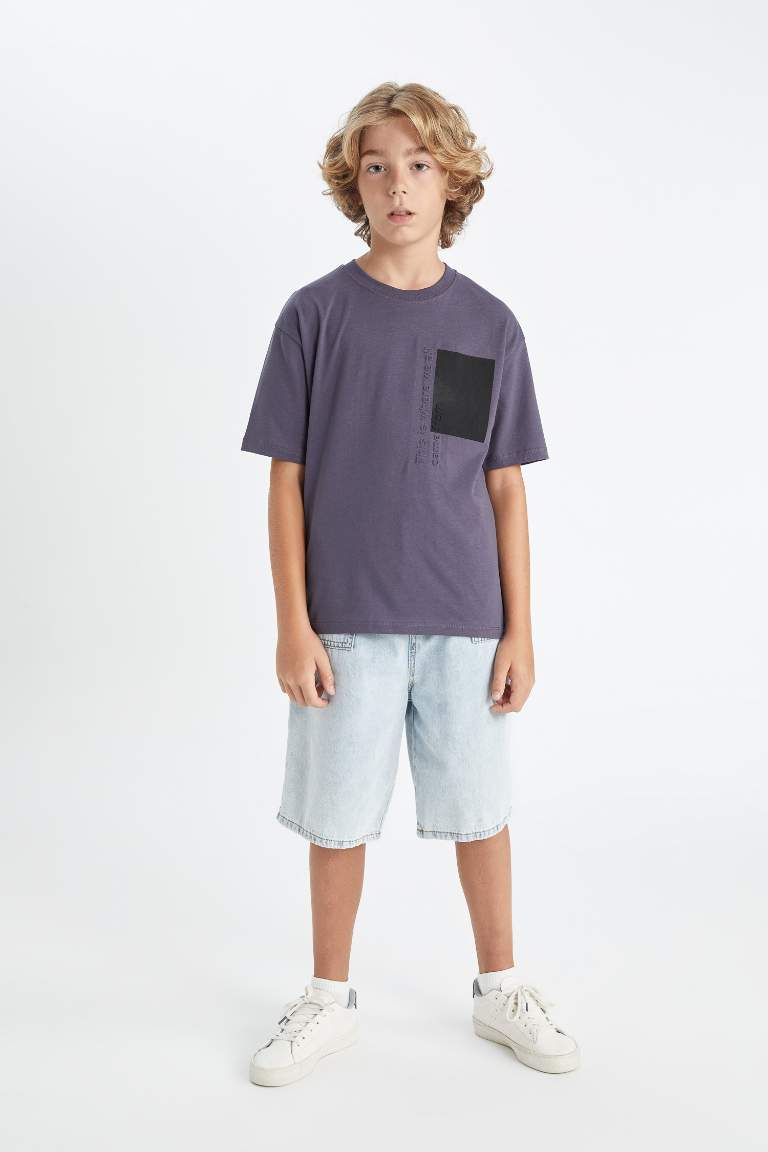 Boy Oversize Fit Crew Neck Printed T-Shirt